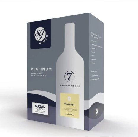 (Solomon Grundy) SG Wines Platinum Pinot Grigio Wine Kit Kit - 30 Btl